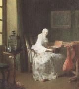 Jean Baptiste Simeon Chardin The Bird-Organ (mk05) Sweden oil painting artist